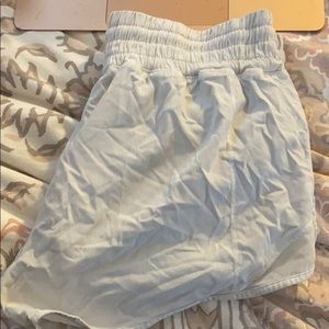 White lulu lemon shorts online only (high rise)